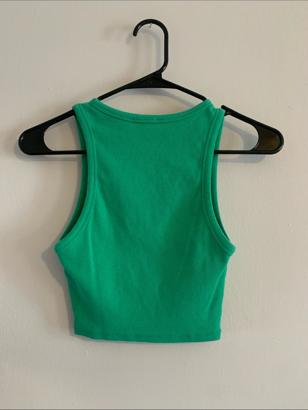 ZARA Bright Green Ribbed Crop Tank Top - Picture 3 of 3